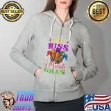 Little Miss Mardi Gras Design Mardi Gras Beads Full Zip Hooded