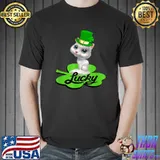 Lucky Leprechaun Cat St Patricks Day shamrock For Cat Lover T-Shirt Unisex
