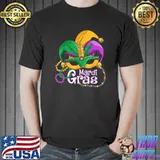 Mardi Gras T Shirt Mardi Gras 2022 Beads Mask Feathers T-Shirt Unisex