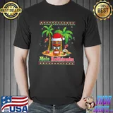 Mele Kalikimaka Tiki Tribe Santa Hawaiian Christmas Lights T-Shirt Unisex
