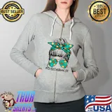 Momlife Messy Bun Scout For Girls Cookie Mom Mother's Day T- Full Zip Hooded