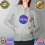 Nerd Nasa Parody logo Full Zip Hooded