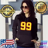 Number 99 Sports Jersey Fan Athlete Yellow Red Varsity T-shirt