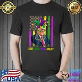 Official Keep Mardi Gras Great American Flag Trump Costume T-Shirt