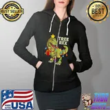 Original Christmas Dinosaur Kids Boys Men Christmas Lights Tree Rex T-Shirt Full Zip Hooded