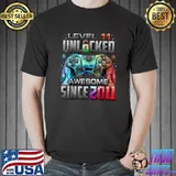 Original Level 11 Unlocked Awesome Since 2011 11th Birthday Gaming T-Shirt Unisex