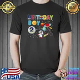 Outer Space Two 2nd Birthday Astonomy Astronaut Party Premium T-Shirt Unisex