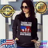 Patriotic US Thank You Veterans Saluting Those Who Served T-shirt