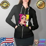 Pop Art Girl T- Full Zip Hooded