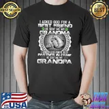 Premium I Asked God For a Best Friend He Sent Me My Grandma Grandpa T-Shirt Unisex