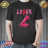 Premium Shocking Pink 14s Tee Loser Lover Drip Drip 14 Shocking Pink T-Shirt Unisex