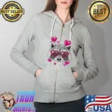 Raccoon Valentine’s Day Shirt Full Zip Hooded