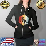 Retro Cardinal Bird Species - Vintage Red Bird Cardinal T-Shirt Full Zip Hooded
