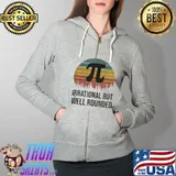Retro pI day math equation irrational but well rounded Full Zip Hooded