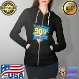 Retro Vintage Pastel 70s 80s Made 90s Raised T- Full Zip Hooded