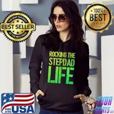 Rocking The Stepdad Life Funny Fathers Day Bonus Dad Stepdad T-Shirt