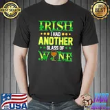 Saint Patrick's Day Wine Glass Shamrocks Wine Lovers T-Shirt