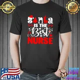 Santa Is The Best Nurse Christmas Pajama Lights Nursing T- Unisex