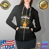 School Counselor Afro African American Black History Month T-Shirt Full Zip Hooded