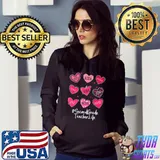 Second Grade Teacher Hearts Valentine Valentines Day Quote f Premium T-Shirt Hoodie