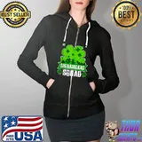 Shenanigans Squad Shirt St Patricks Day Shamrock Clover T- Full Zip Hooded