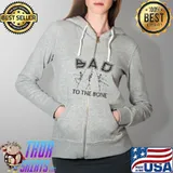Skeleton Bad To The Bone Shirt Full Zip Hooded