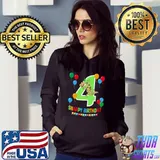 Snappy Birthday 4th 4 years Kids Party Gecko Lizard Lover T-shirt