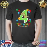 Snappy Birthday 4th 4 years Kids Party Gecko Lizard Lover T- Unisex
