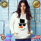 Snowman Face with Carrot Nose Sunglasses & Hat Boys Girls T-shirt