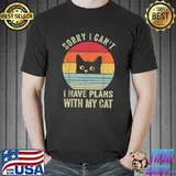 sorry i can't i have plans with my cat meme cat lovers men T-shirt