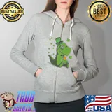 St Patrick’s Day Irish Leprechaun Dinosaur T Rex Beer Shirt Full Zip Hooded