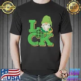 St Patricks Day Luck Gnome Shamrock Plaid Clover Gnomies T-shirt