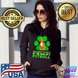 St Patrick’s Day My Heart Is Held By The Paws Of A Brown Pitbull Terrier Shirt