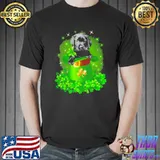 St. Patricks Day Shamrock Lucky Hat Black Labrador Pup Dogs Shirt Unisex