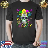 Sugar Skull Carnival Mask Jester Hat Mardi Gras T- Unisex