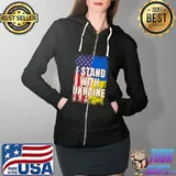 Support I Stand With Ukraine Ukrainian Flag T- Full Zip Hooded