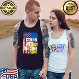 Support I Stand With Ukraine Ukrainian Flag T- Tank Top