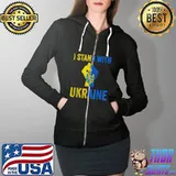 Support Ukraine I Stand With Ukraine Ukrainian Flag T- Full Zip Hooded