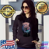 Swinging At Night Full Moon In The Forest For Selenophiles T-shirt