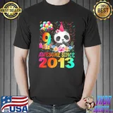 Top 9 Years Old 9th Birthday Panda Awesome Since 2013 T-Shirt Unisex
