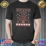 Top Chemistree Christmas Tubes Tree Shirt Science Ugly Sweater T- Unisex