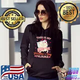 Top Cute This is My Valentine's Day Pajama Cat Valentine Couple T-shirt