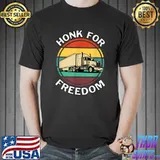 Top Honk For Freedom Support Truck Drivers T-Shirt Unisex
