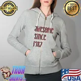 Top Vintage 40th Birthday Tee Awesome Since 1982 40th Birthday T- Full Zip Hooded