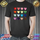 Top Watercolor Hearts Valentines Day Shirt Premium T-Shirt Unisex