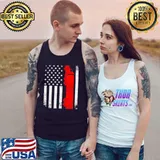 Trucker American Flag USA Patriotic Proud Funny Truck Driver T- Tank Top