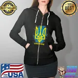 UKRAINE FLAG SYMBOL T-Shirt Full Zip Hooded