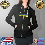 UKRAINE Flag Vintage Men Women Kids UKRAINE T-Shirt Full Zip Hooded