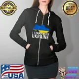 Ukrainian Shirt, I Stand with Ukraine, Support Ukraine flag T-Shirt Full Zip Hooded