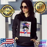 USA Flag Messy Bun Trump Girl 2024 shirt